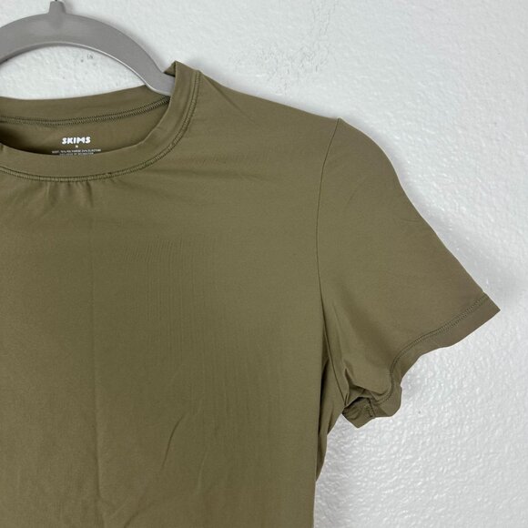 Skims Soft Smoothing Seamless Olive Green T-Shirt M Casual Crew Neck Soft Stretc - Picture 2 of 8